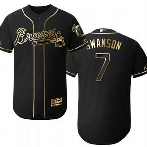 2019 Braves Men's Dansby Swanson Black Golden Edit